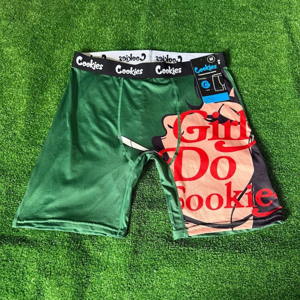 Cookies "Girls Do" Green Soft Microfiber Funny Premium Boxer Briefs Size M NWT